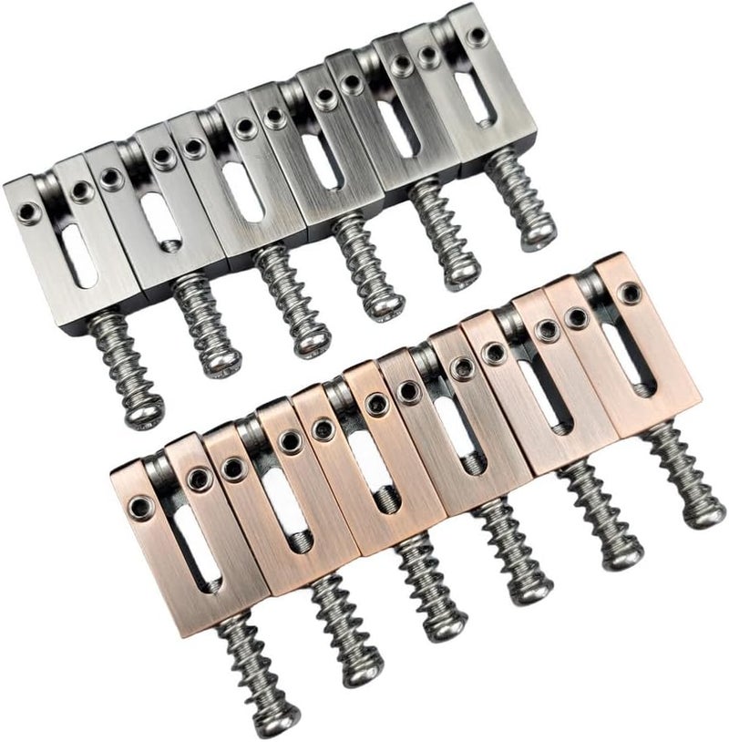 Kaynes 6PCS 10.5MM Guitar Bridge Roller Saddles – Brass Tremolo Bridges Saddle With Steel Roller For Fender Telecaster Tele Stratocaster Strat ST TL Style Electric Guitar (10.5 Roller ANCR) - Image 3